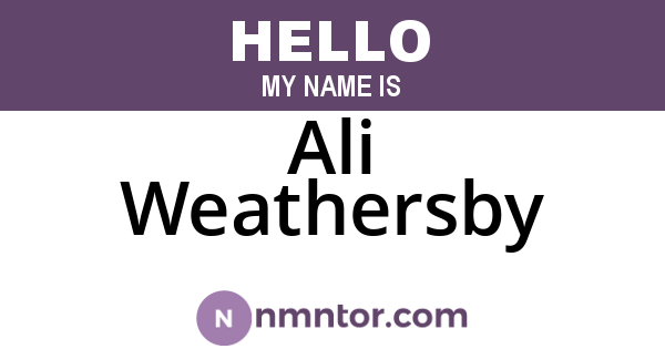 Ali Weathersby