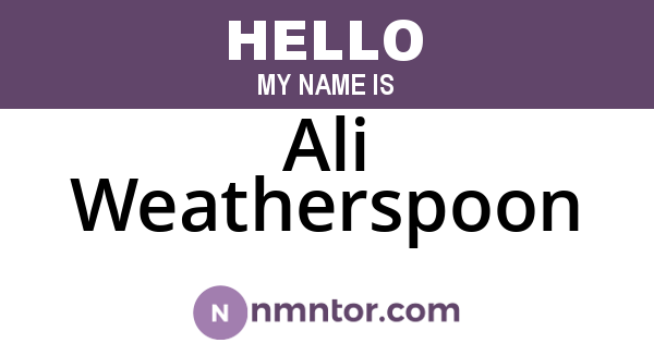 Ali Weatherspoon