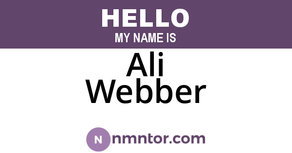Ali Webber