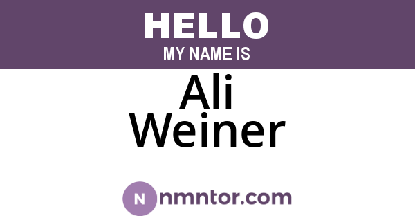 Ali Weiner