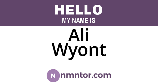 Ali Wyont