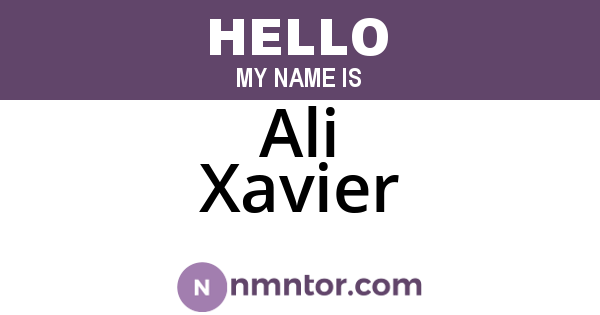 Ali Xavier