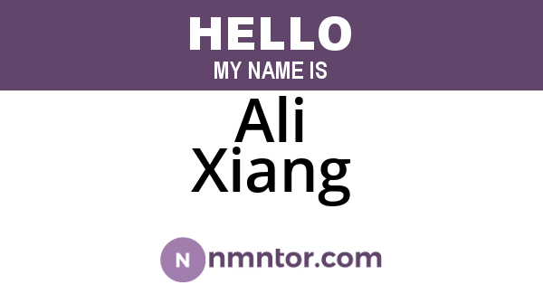 Ali Xiang