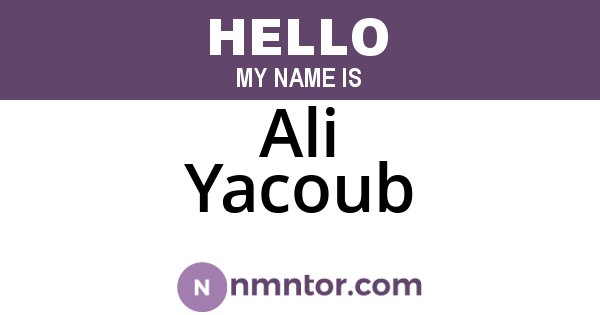 Ali Yacoub