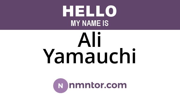 Ali Yamauchi