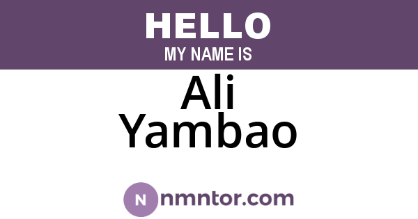 Ali Yambao