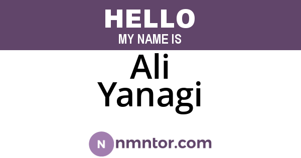 Ali Yanagi