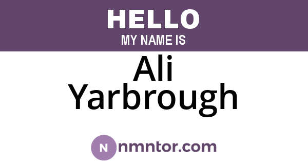 Ali Yarbrough