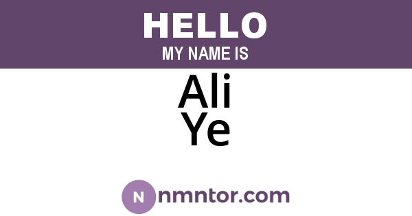 Ali Ye