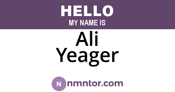 Ali Yeager