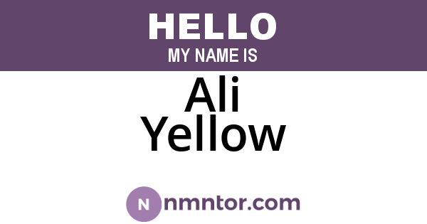 Ali Yellow