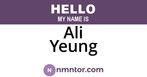 Ali Yeung