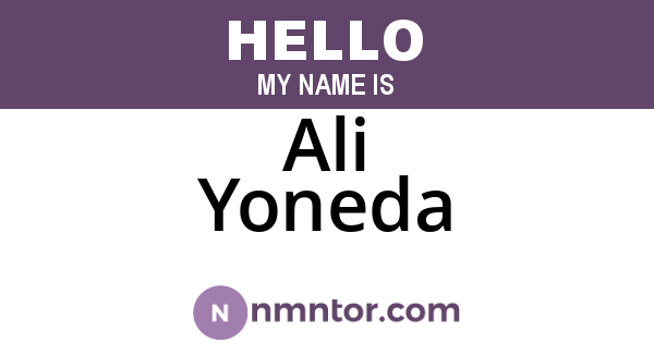 Ali Yoneda