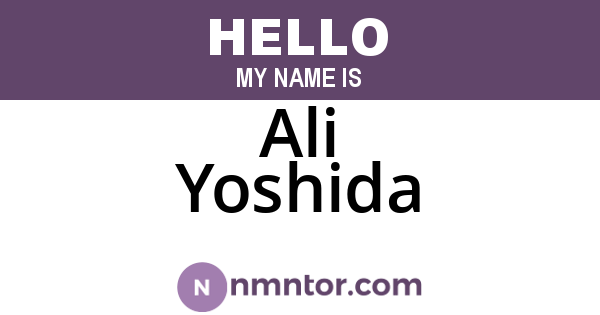 Ali Yoshida