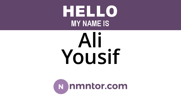 Ali Yousif