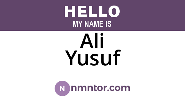Ali Yusuf
