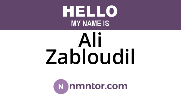 Ali Zabloudil
