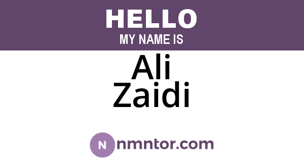 Ali Zaidi