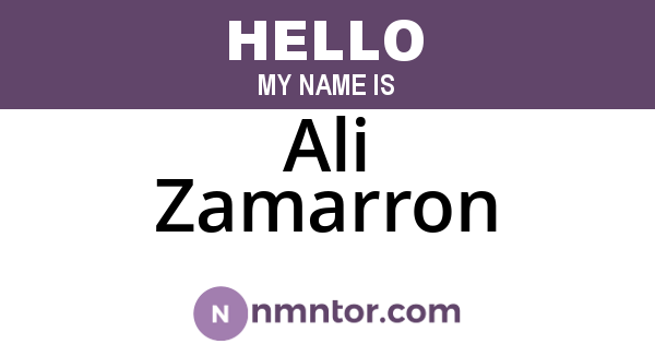 Ali Zamarron