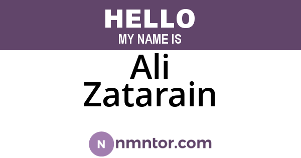 Ali Zatarain