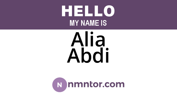 Alia Abdi