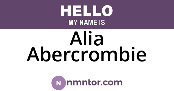 Alia Abercrombie