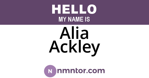Alia Ackley