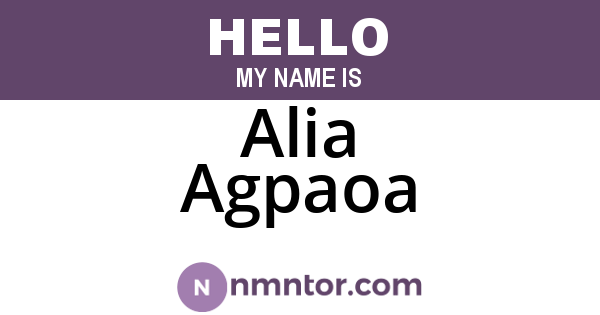 Alia Agpaoa