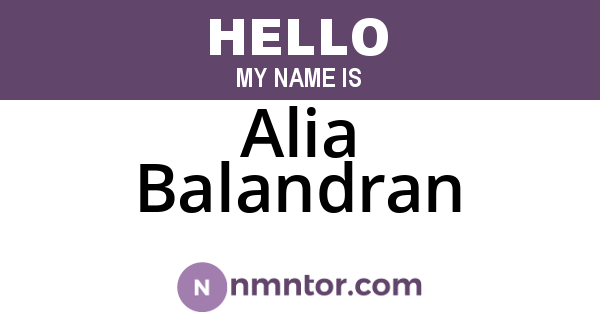 Alia Balandran