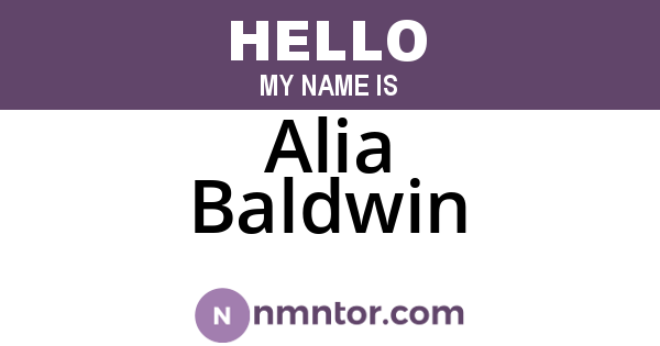 Alia Baldwin