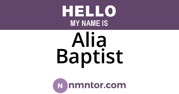 Alia Baptist