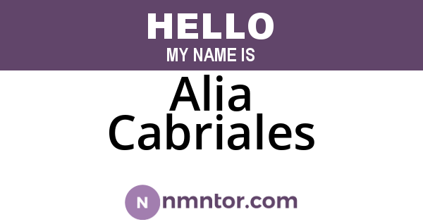 Alia Cabriales