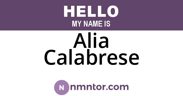 Alia Calabrese