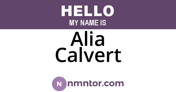 Alia Calvert