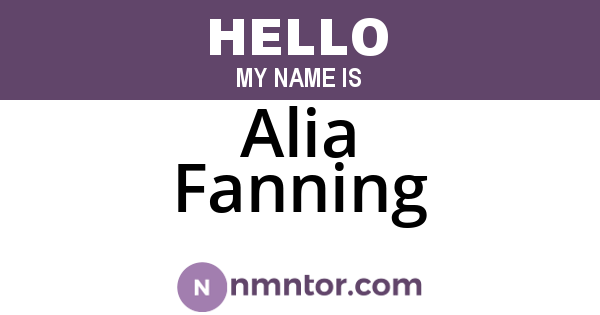 Alia Fanning