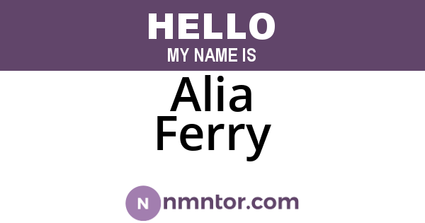 Alia Ferry