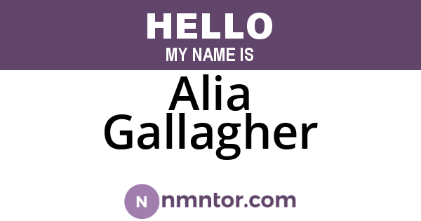 Alia Gallagher