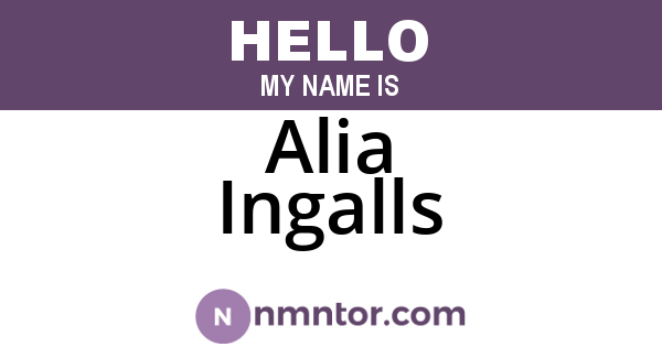 Alia Ingalls