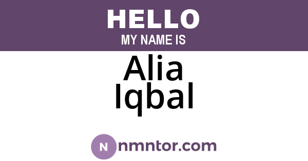 Alia Iqbal
