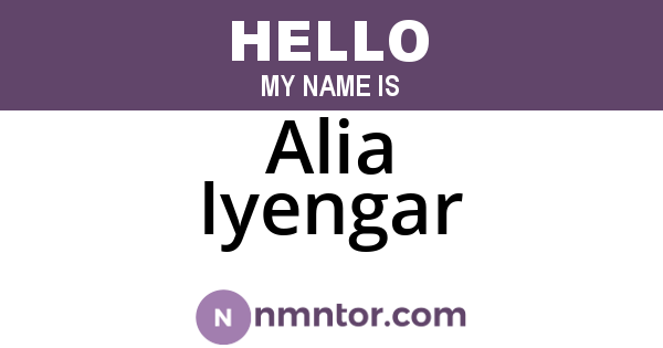 Alia Iyengar