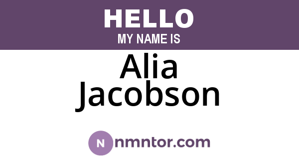 Alia Jacobson