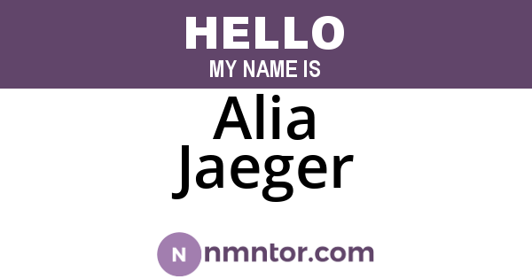 Alia Jaeger