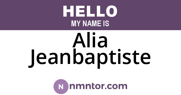 Alia Jeanbaptiste