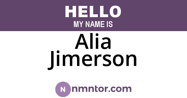 Alia Jimerson