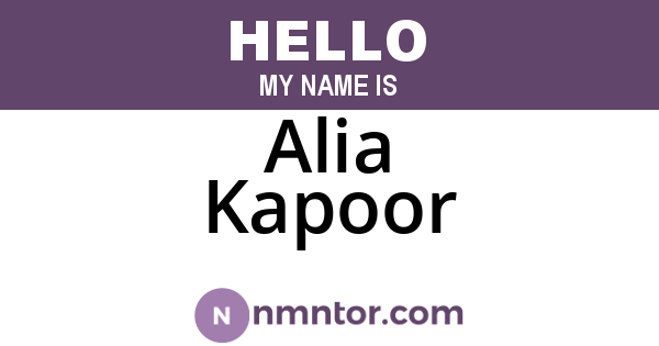 Alia Kapoor