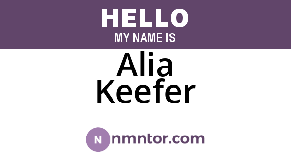 Alia Keefer