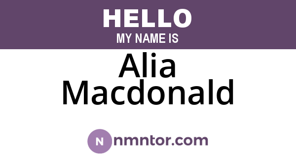 Alia Macdonald