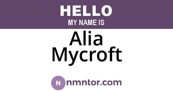 Alia Mycroft