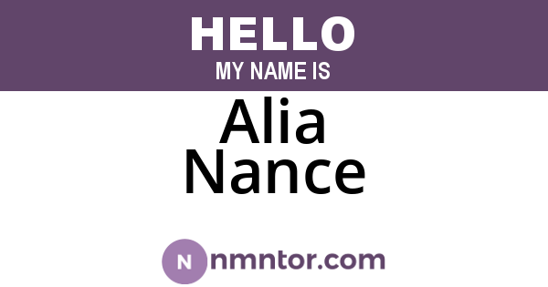 Alia Nance