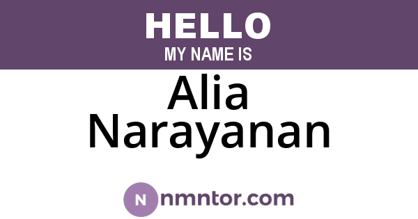 Alia Narayanan